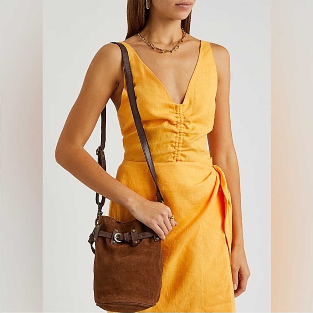 Free People Suede Drawstring Bucket Bag in Brown - Picture 2 of 11
